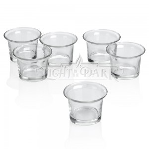 Clear Glass Lip Votive Candle Holders With Set of 12   